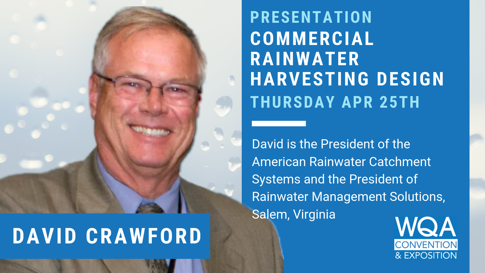 David Crawford RMS President to present at the WQA Convention | Press Release