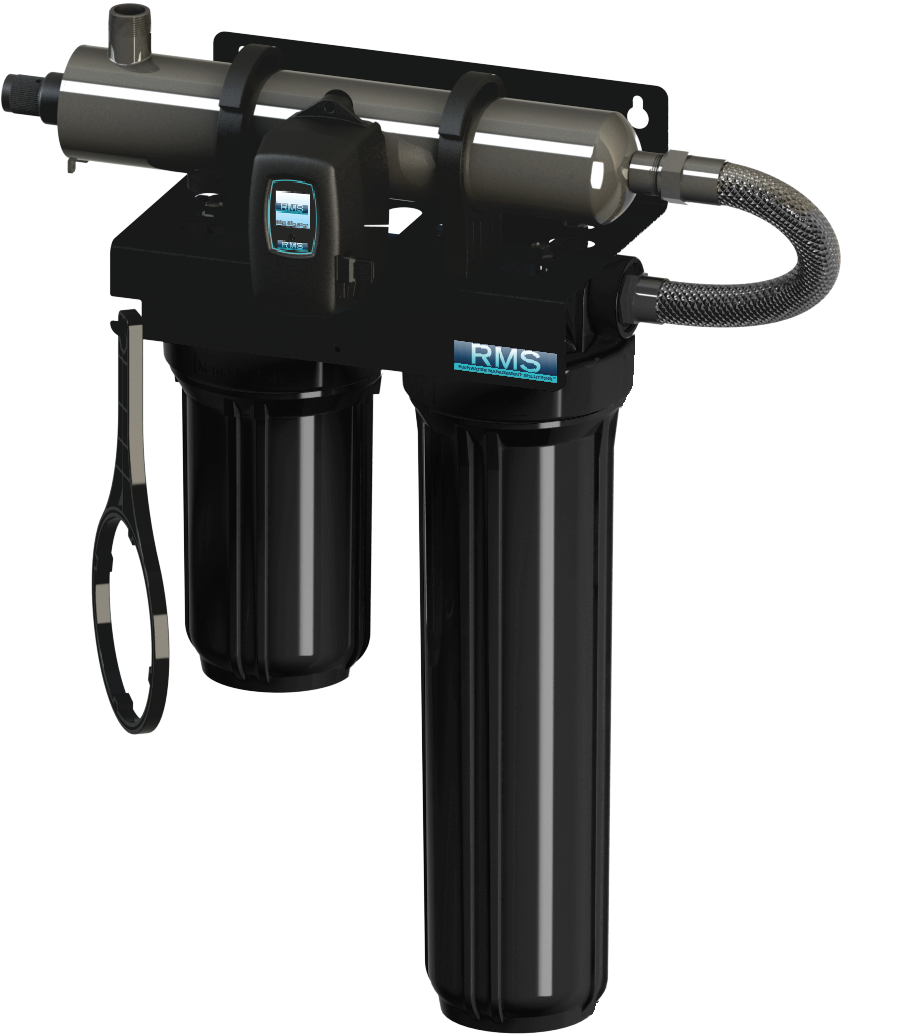 15GPM Whole Home UV/Filtration Unit with Lamp Timer Controller, 10" Sediment Filter, and 20" Carbon Filter RMS4-R12C